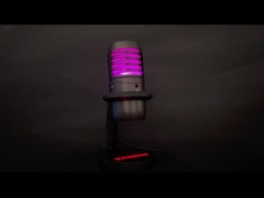 流れ、記録のためのUSBのコンデンサ マイクロホンをつけるRGB