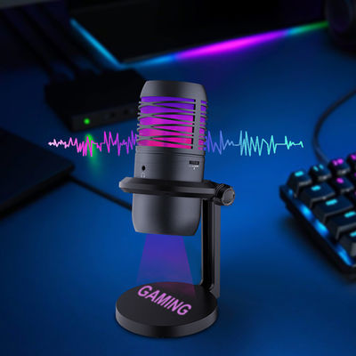 流れ、記録のためのUSBのコンデンサ マイクロホンをつけるRGB