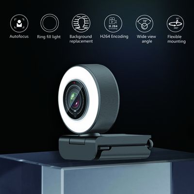 1080P回転ウェブ画像、リング ライトが付いている4K UHDのオートフォーカスのウェブ画像