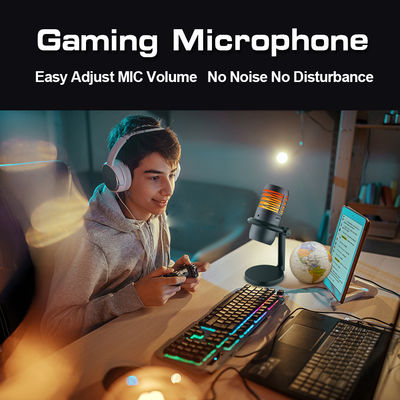 流れ、記録のためのUSBのコンデンサ マイクロホンをつけるRGB